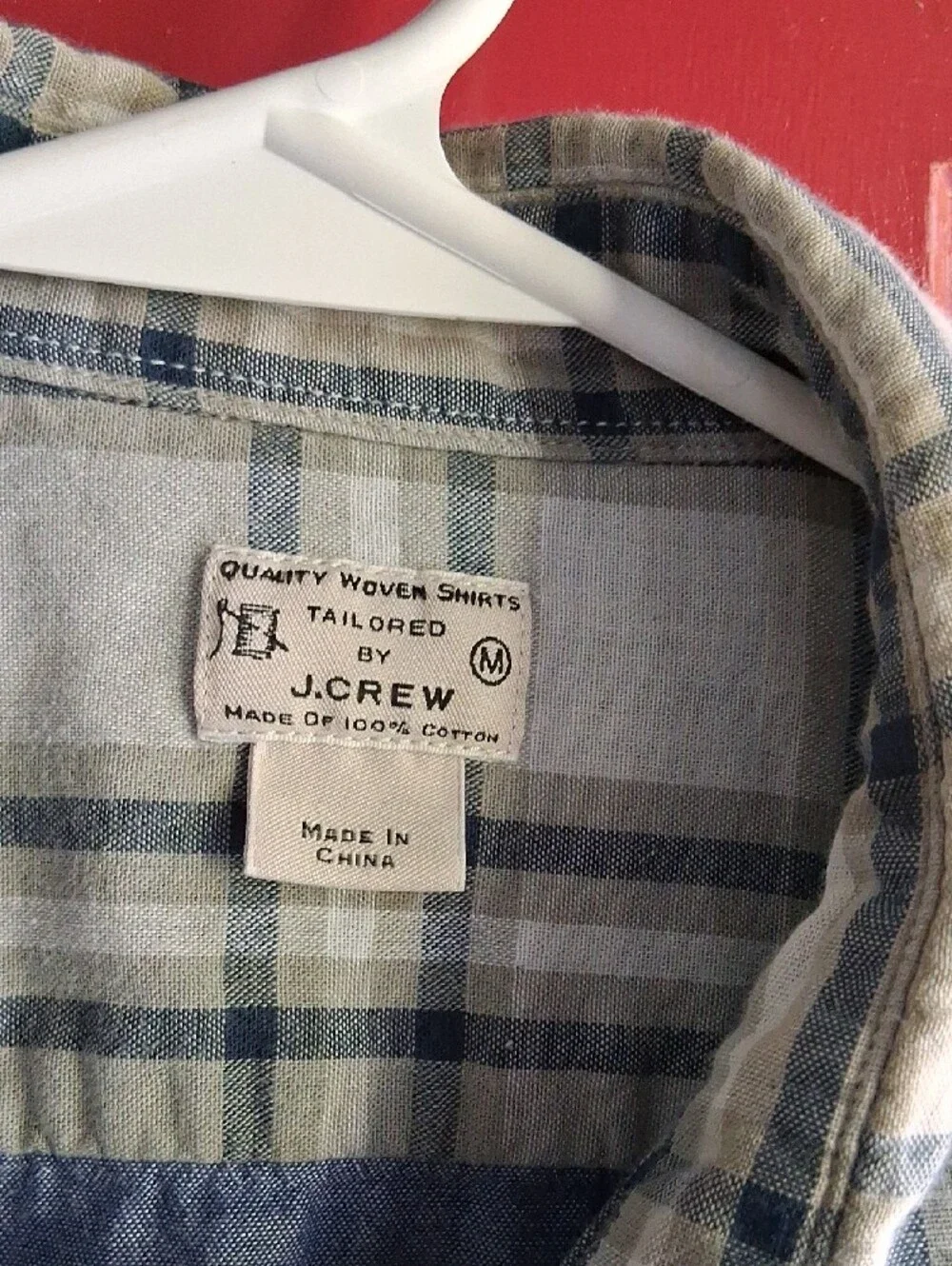 J. Crew Gray & Navy Plaid Cotton Button-Up Shirt
